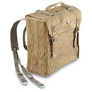 Genuine East German Army NVA rucksack with raindrop camo, durable cotton blend, and adjustable shoulder straps.