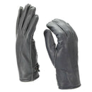 Pair of genuine German police grey leather gloves lined with wool for winter warmth and durability