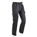 Black German Army style BDU cargo pants with multiple pockets, durable fabric, and classic combat uniform design.