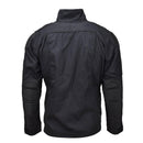 Back view of Mil-Tec black ripstop narrow fit military-style jacket with padded elbows and high collar