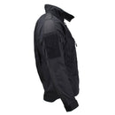 Mil-Tec black narrow fit military jacket with ripstop fabric, adjustable cuffs, and multiple pockets for durability and functionality.