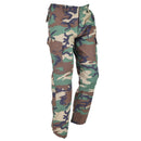 Mil-Tec U.S. Military-style woodland camo ripstop BDU cargo pants with reinforced knees and multiple pockets