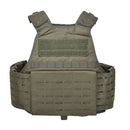 Olive green MIL-TEC laser cut modular plate carrier vest with MOLLE attachment system for tactical use