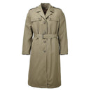 Original Italian military women trench coat olive long with belt liner army NEW - GoMilitar