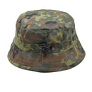 TACGEAR German Army style bucket hat in Flecktarn camo with ripstop fabric and vent holes for outdoor use
