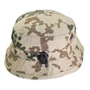 TACGEAR German Army style bucket hat in desert flecktarn camo ripstop with adjustable chin strap and wide brim.