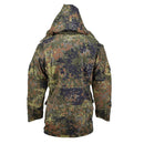Back view of TACGEAR Flecktarn German military style smock jacket with hood and camouflage pattern