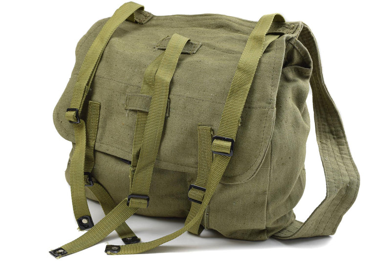 Genuine Romanian army bread bag military surplus Olive canvas haversack OD NEW
