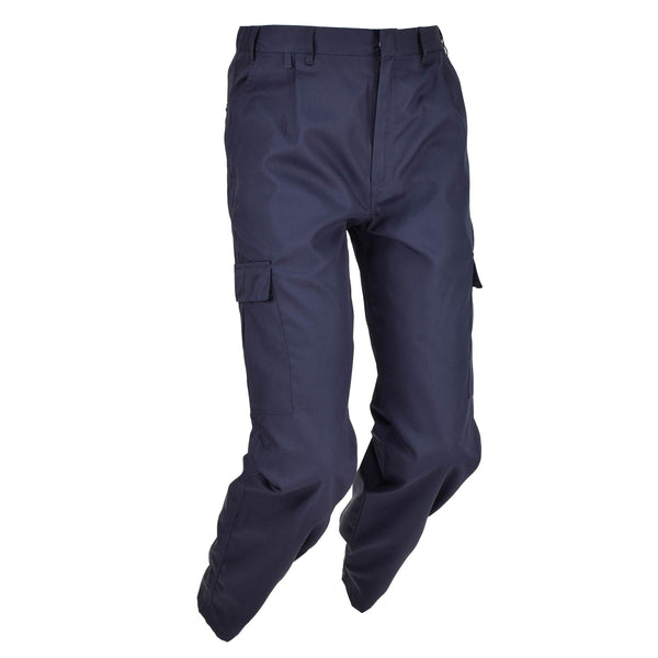 Genuine British ISS blue work pants surplus cargo trousers in blister NEW