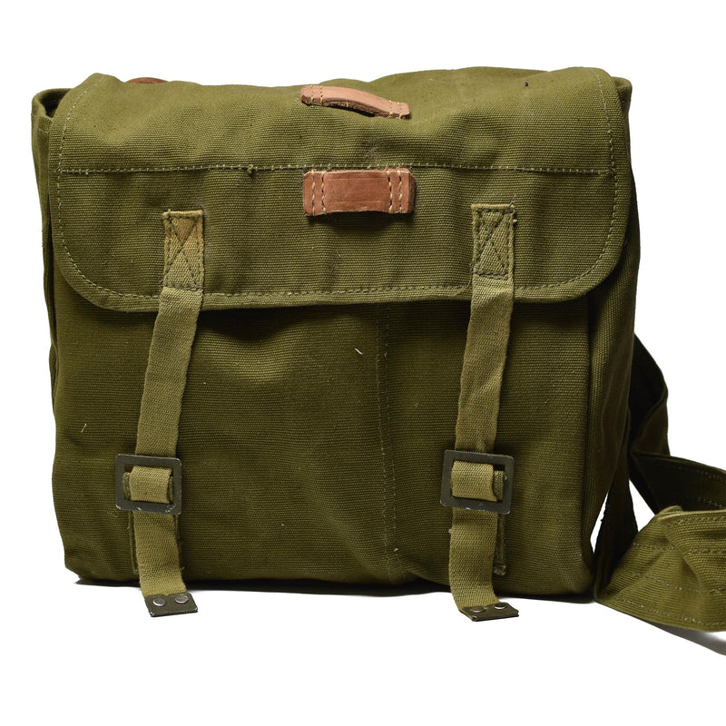 Original Romanian army carrying bag military surplus green shoulder strap case