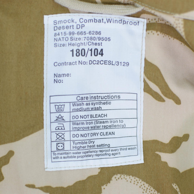Genuine British army parka DPM desert camo smock windproof jacket military issue