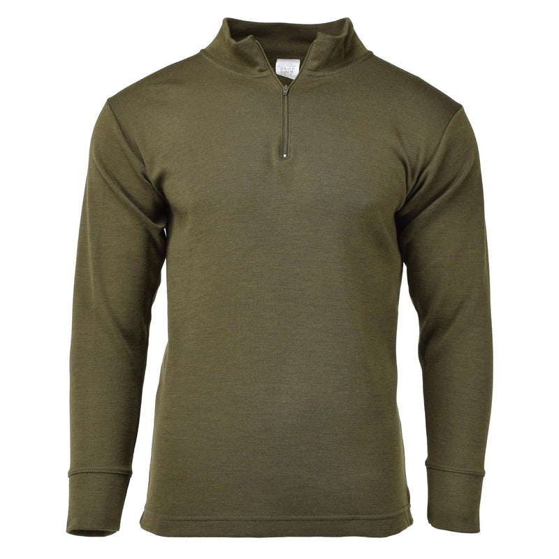 Original Italy military shirt zipper undershirt lightweight breathable Olive