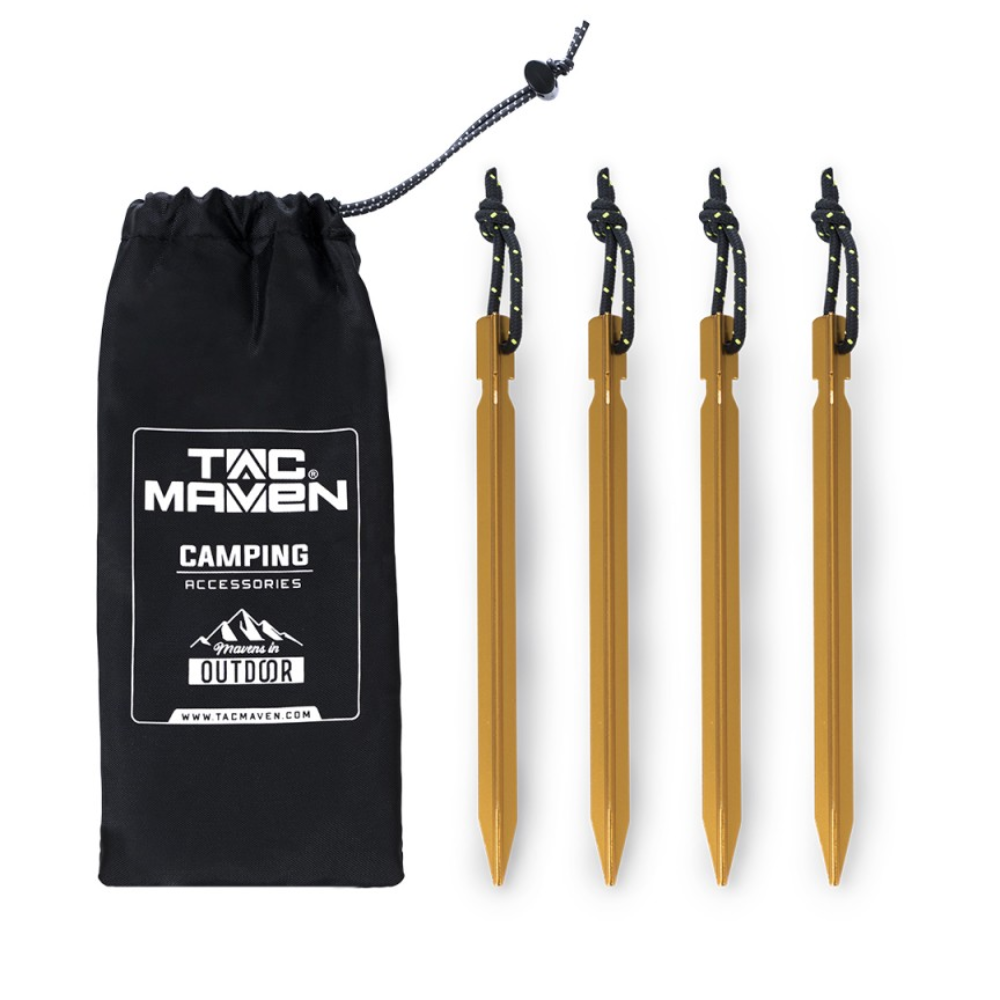 TAC MAVEN Ground Nails Aluminium Tent Tarpaulin Peg Set 4 Camping Accessories