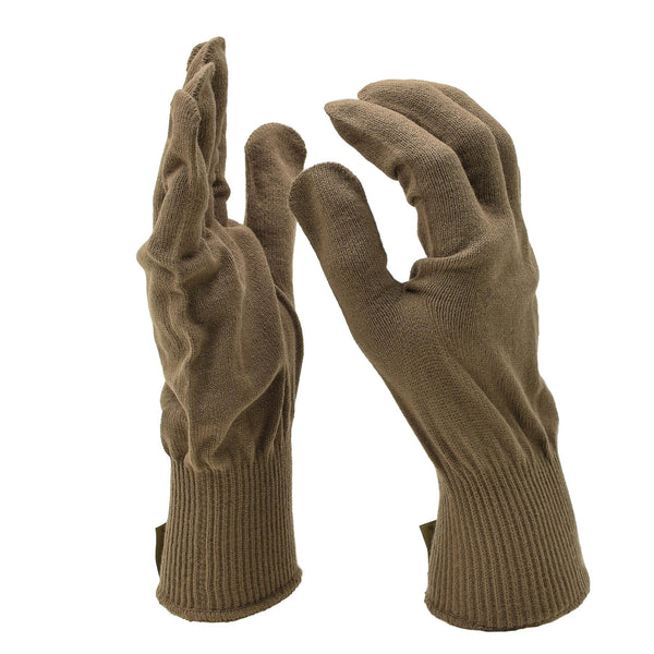 Original US Military gloves knitted mittens inserts liners warmers brown NEW