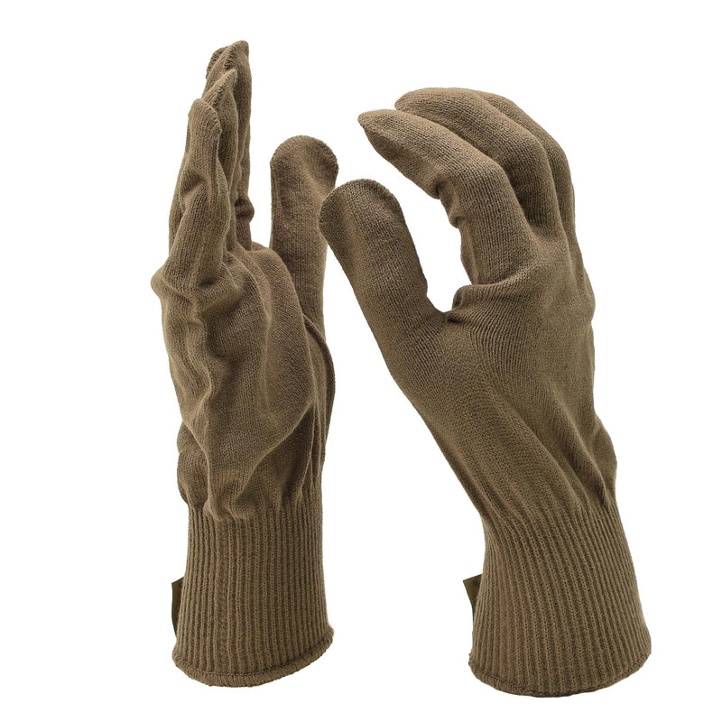 Original US Military gloves knitted mittens inserts liners warmers brown NEW