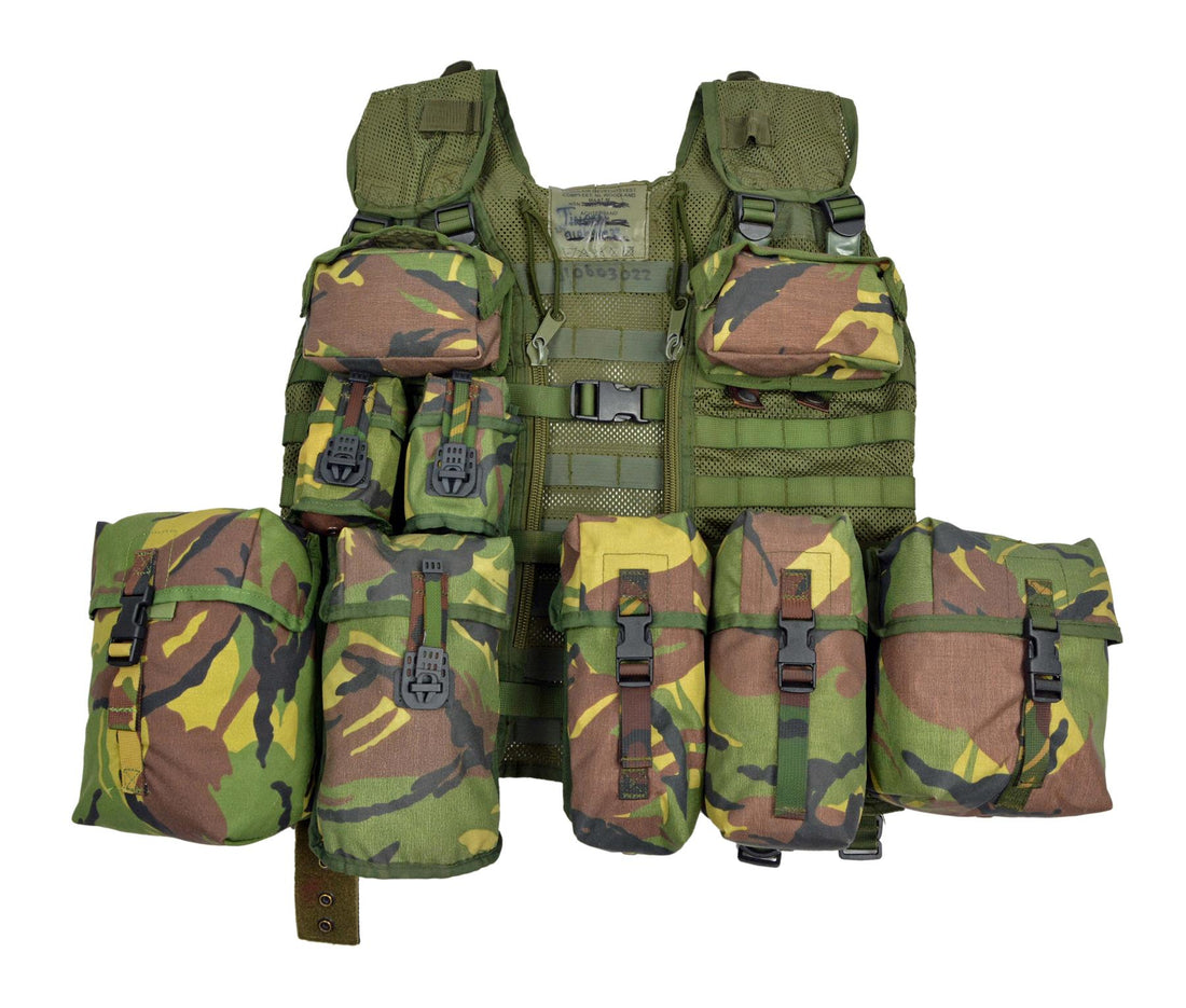 Original Dutch Military Modular Combat Vest 10 Pouched Included DPM Camo