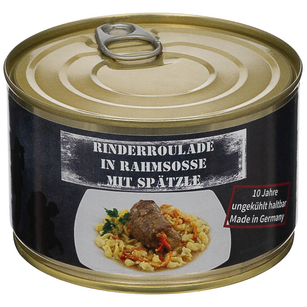 MFH Beef Roulade Noodles Canned Meal 400 g Long-Life Emergency Food Germany