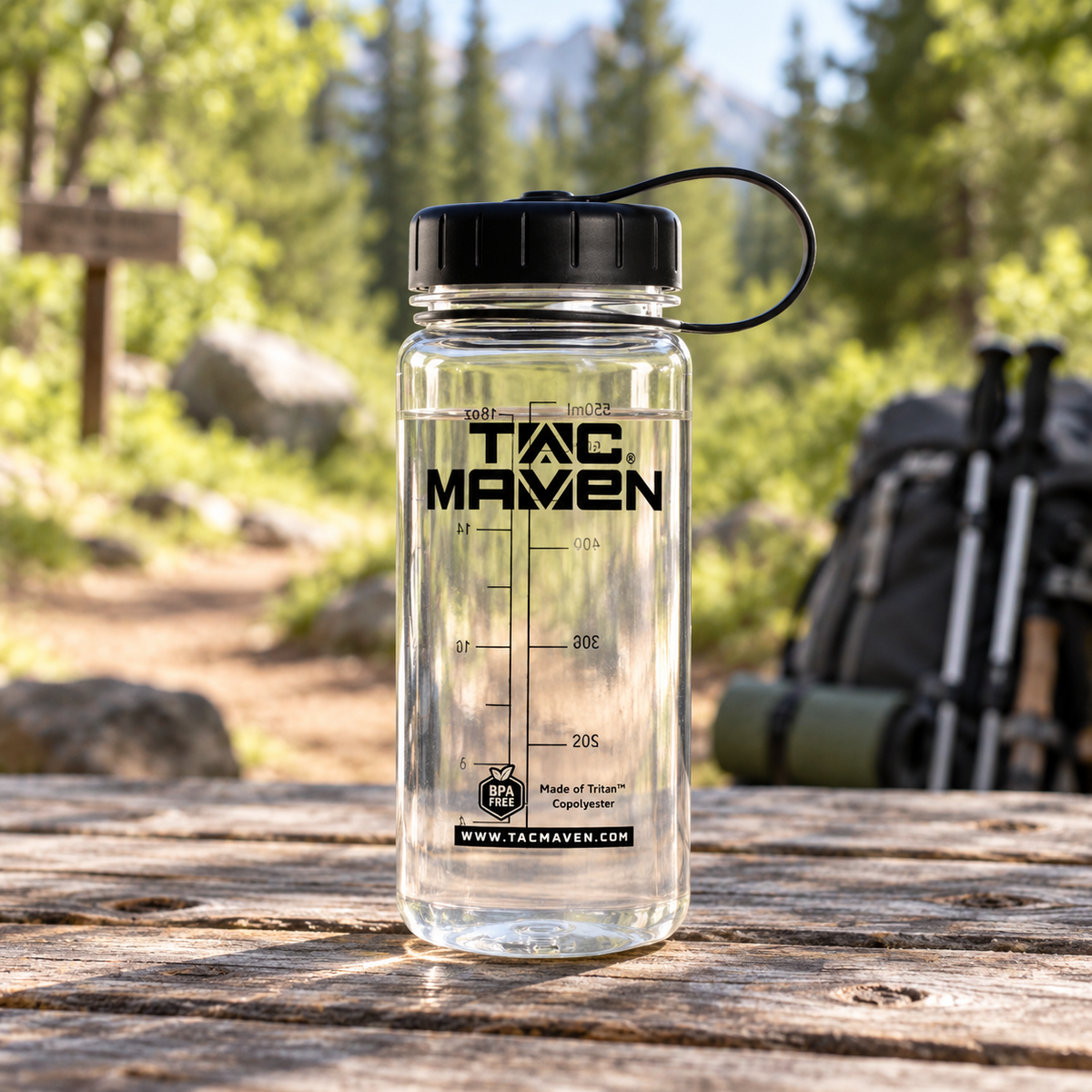 Pentagon Norman Tritan Water Bottle 550ml Reusable Camping Transparent