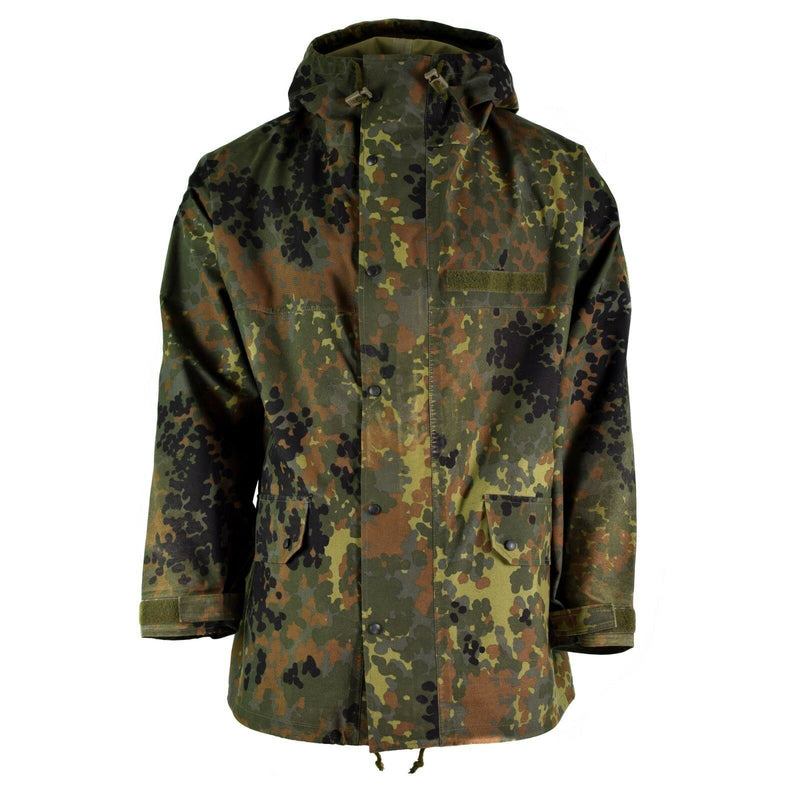 Original German army field Jacket GoreTex Flecktarn waterproof rain parka NEW