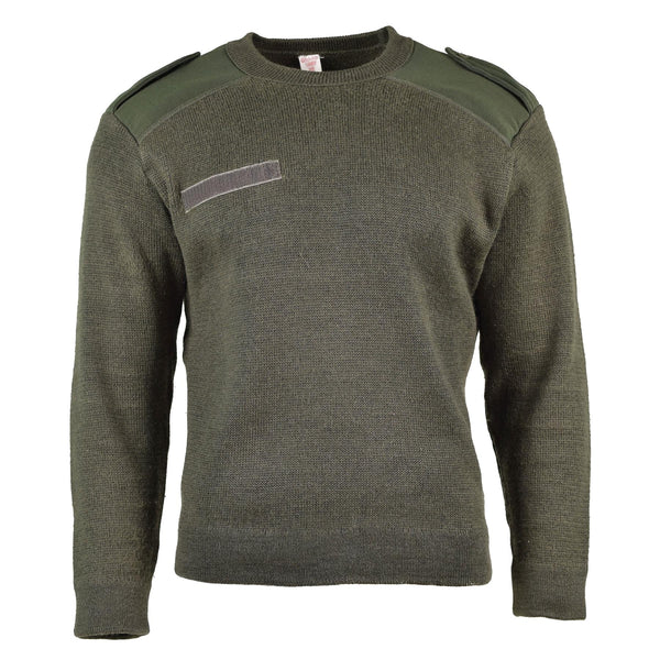 Genuine French army pullover Olive Commando Jumper Military Sweater Round Neck