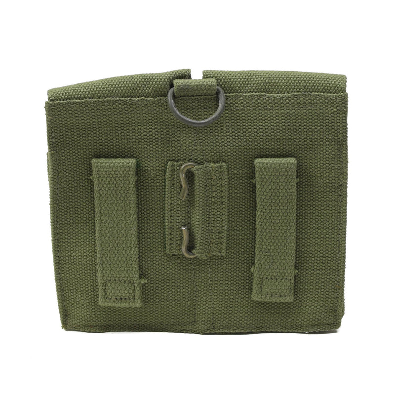 Original Norwegian army magazine pouch vintage double ammo bag green canvas NEW