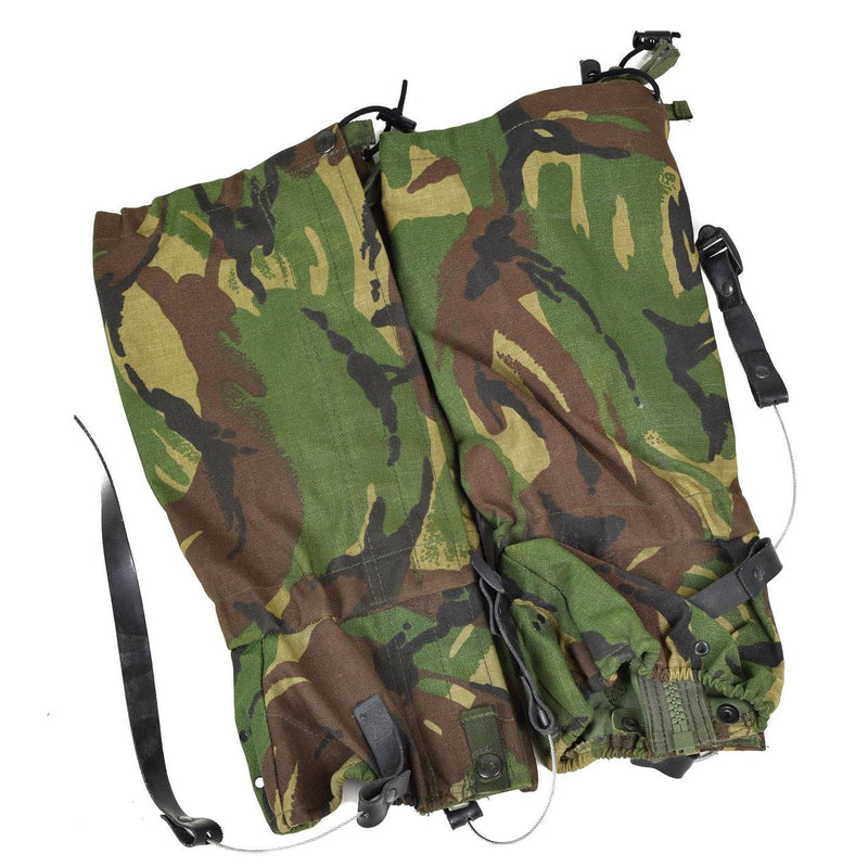 British army gaiters with durable steel rope DPM Woodland NEW