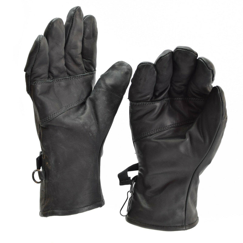 Original US army combat leather gloves Genuine black leather military issue