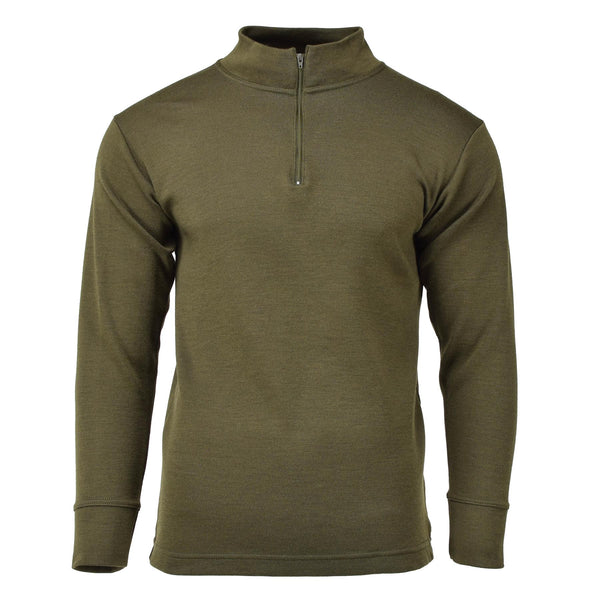 Original Italy military shirt zipper undershirt lightweight breathable Olive