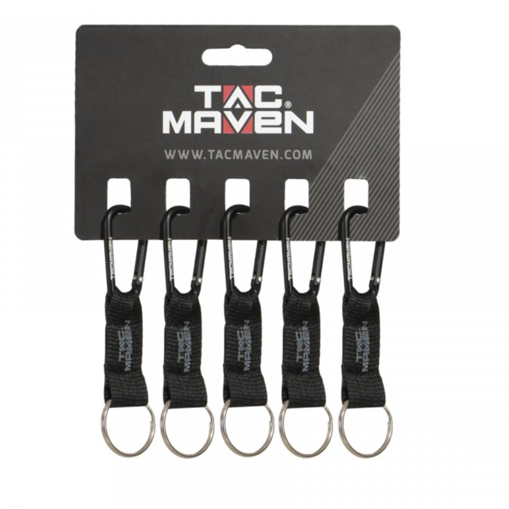 TAC MAVEN Tactical 5mm Aluminum Carabiner Clips 5 Pack Outdoor Camping Keychain