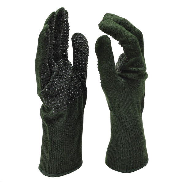 Original British Military gloves anti slip palms Nomex aramid fiber green NEW