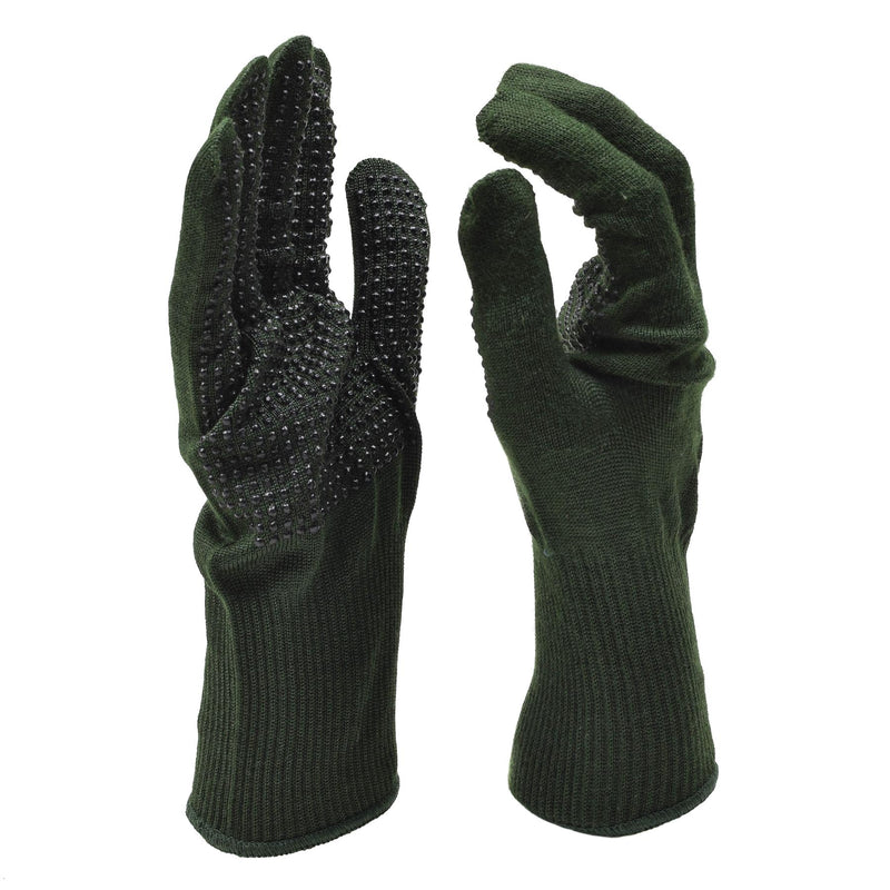 Original British Military gloves anti slip palms Nomex aramid fiber green NEW