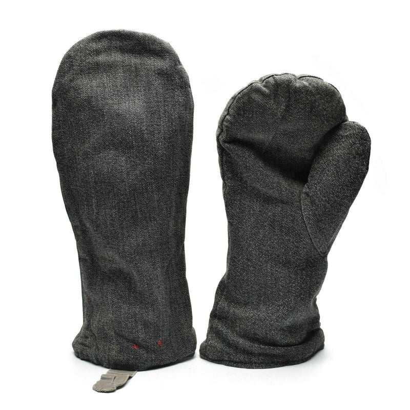 Original Swiss Army winter mittens with flannel lining Military issue gauntlets