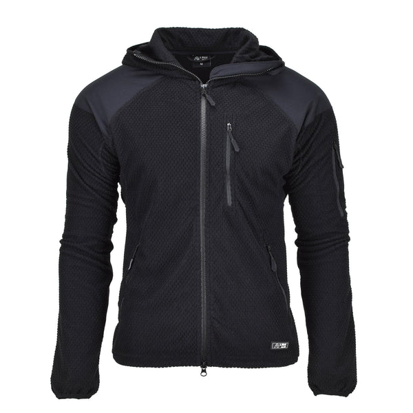 Blochl Brand Military style thermal jacket fleece hooded reinforced black NEW