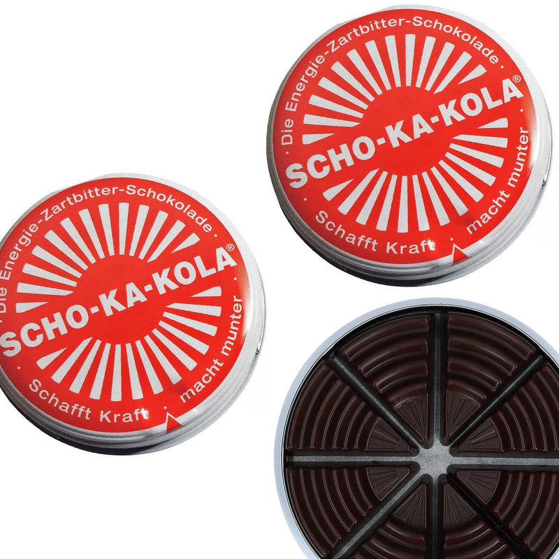 German Energy Dark Chocolate SCHO-KA-KOLA Caffeine & Cola Nut 100 g tin can
