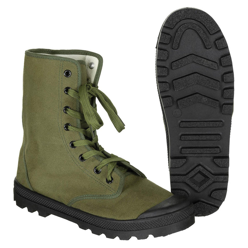 Original French Military Commando Boots Reinforced heels Vintage Olive