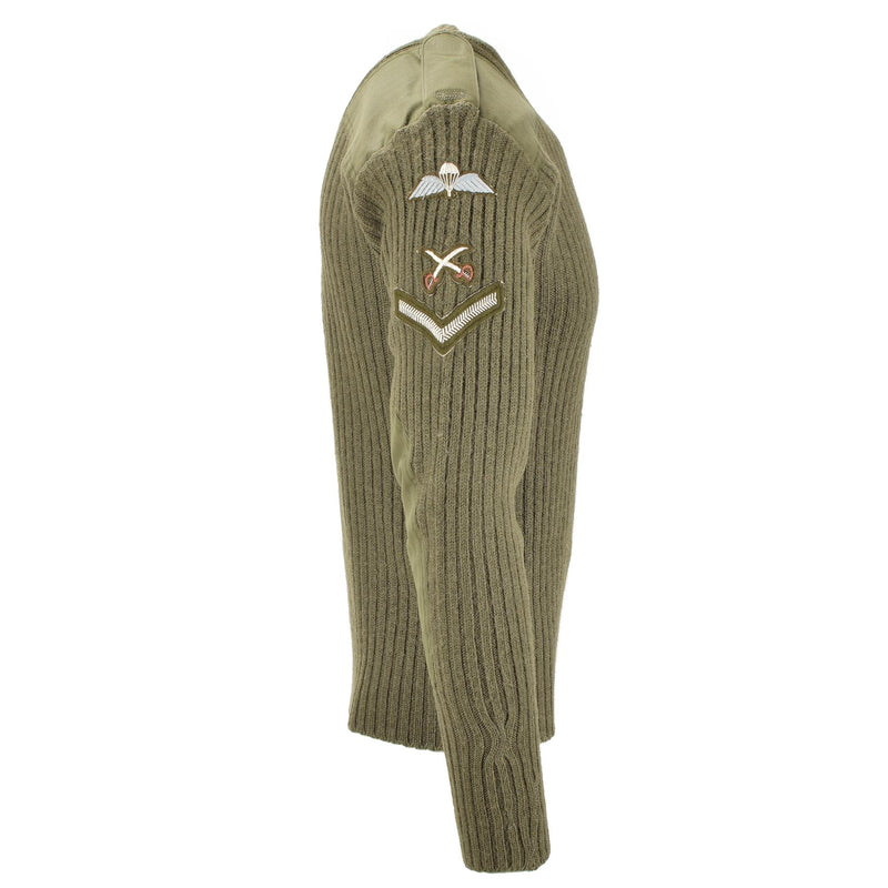 Genuine Sweater British Army pullover Commando Green Olive Wool Men Jumper