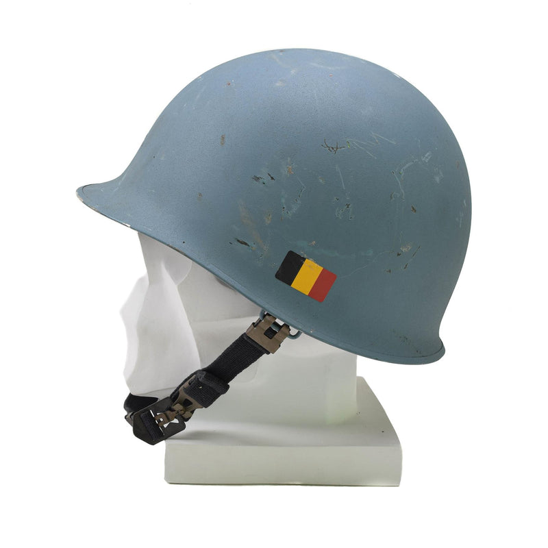 Original Military Belgian Steel Helmet M51 tactical combat inner pvc Light Blue
