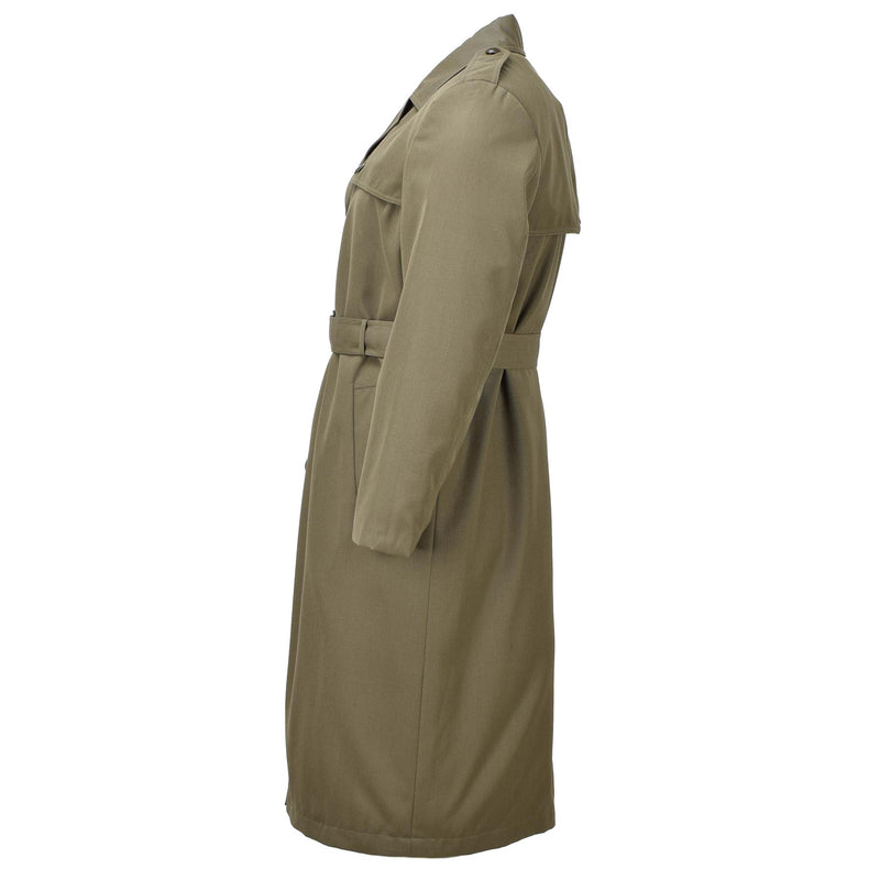 Original Italian military women trench coat olive long with belt liner army NEW