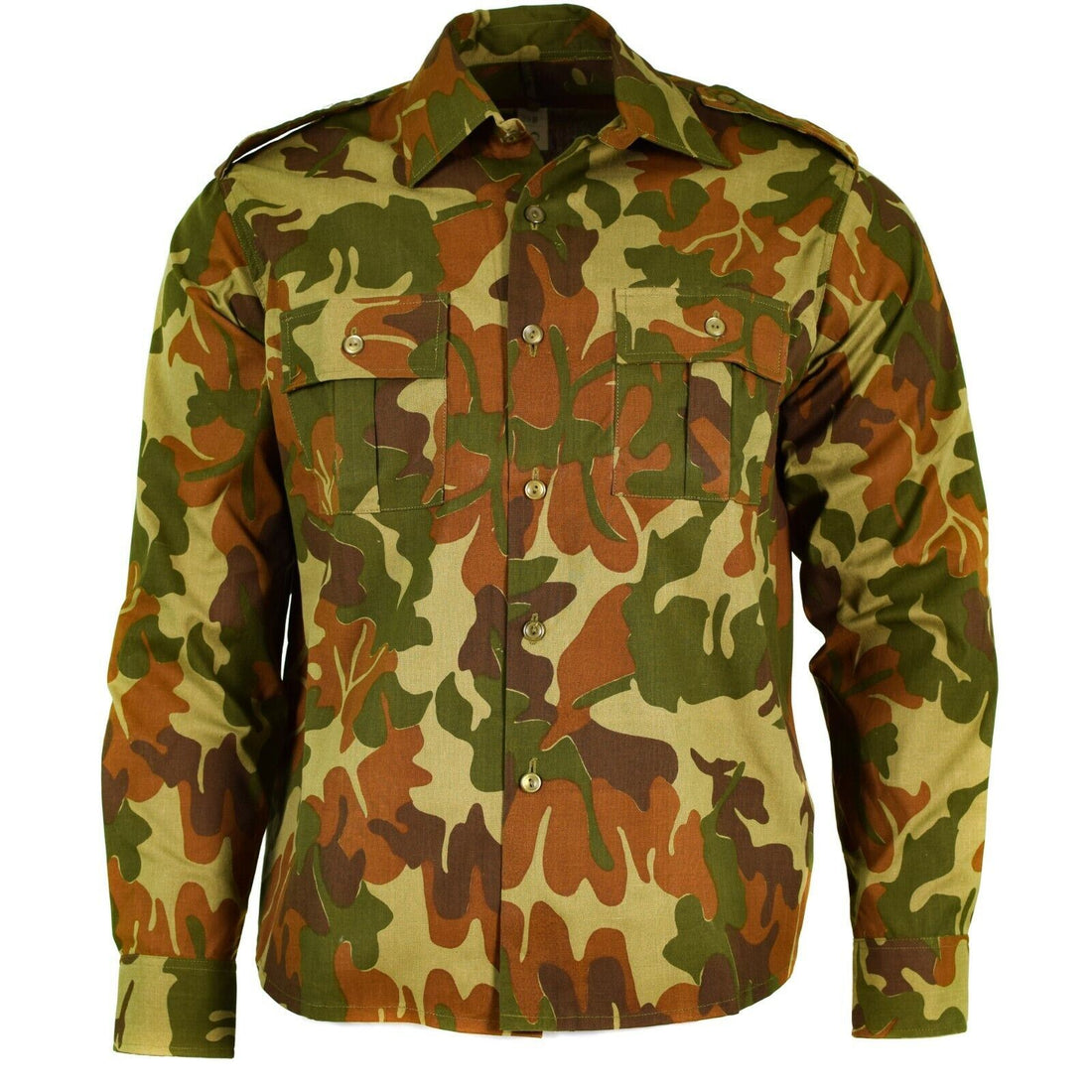 Original Romanian Army M90 Combat Shirt Chest Pockets Outdoor Leaf Camo