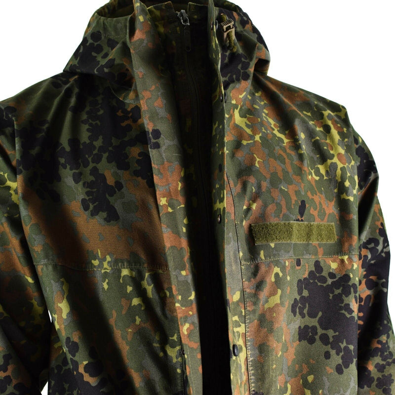 Original German army field Jacket GoreTex Flecktarn waterproof rain parka NEW