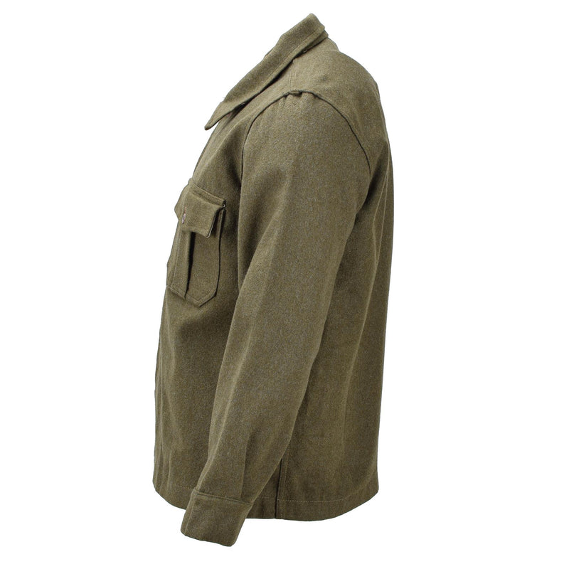 Original Italian formal jacket olive wool uniform vintage adjustable cuffs