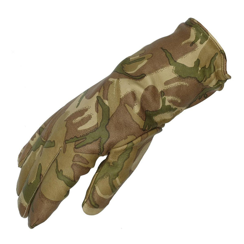 Genuine British MK II Combat leather gloves MTP camouflage warm lined gloves