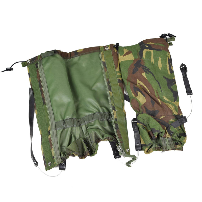 British army gaiters with durable steel rope DPM Woodland NEW