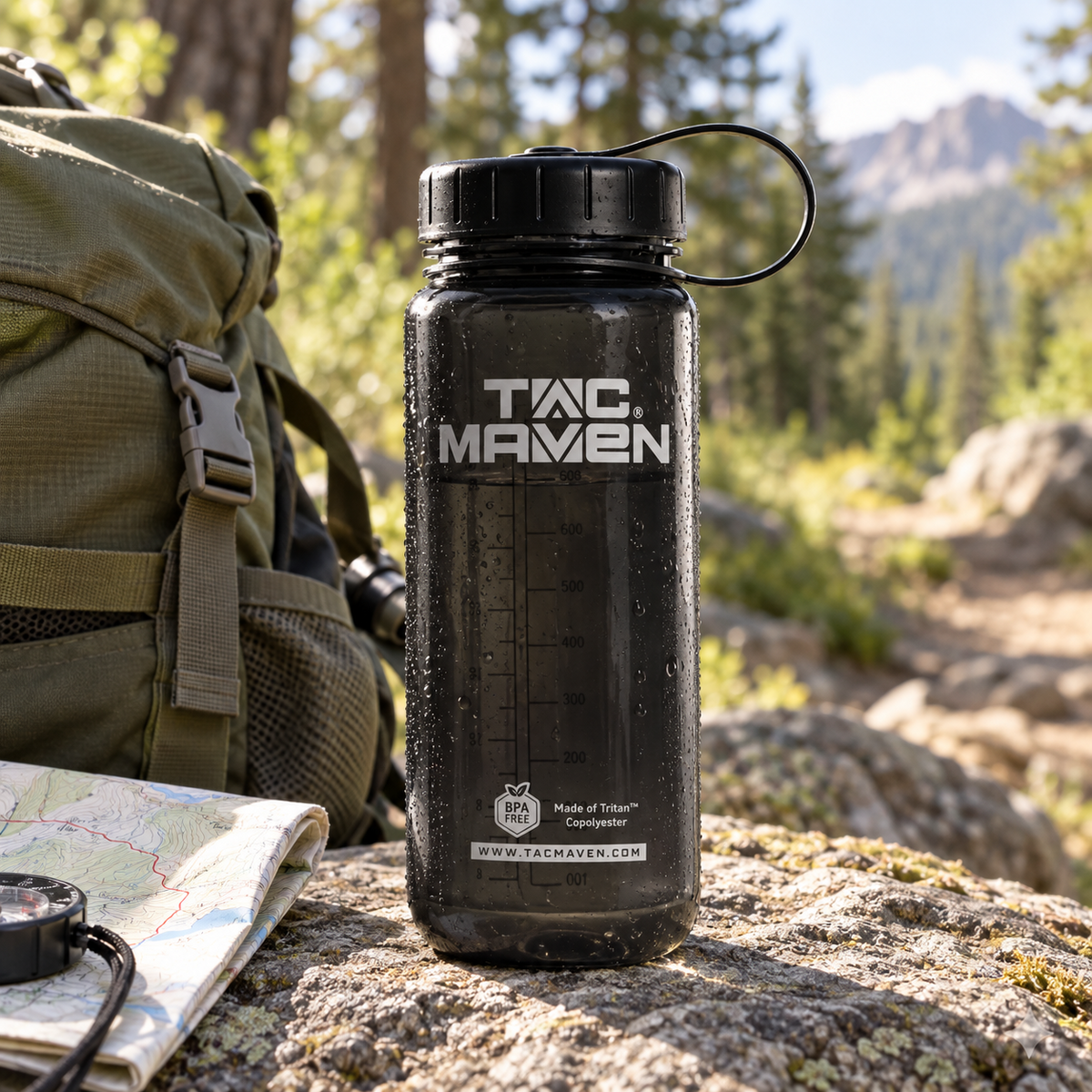TAC MAVEN Norman Tritan 650ml BPA-Free Water Bottle Outdoor Black