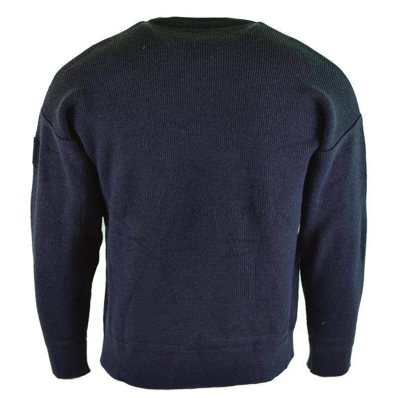 Genuine French army pullover Blue Commando Jumper Military Sweater Round Neck