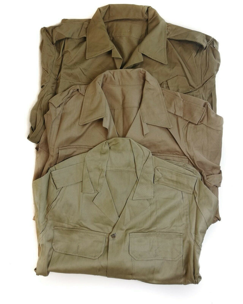 Genuine Greek army shirt fatigue dead stock chino khaki military jacket NEW