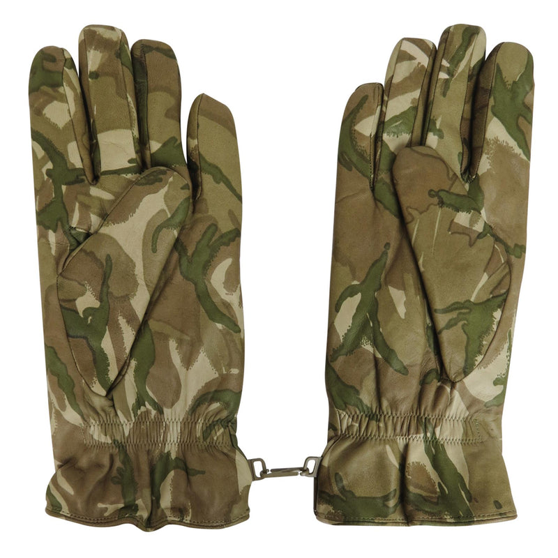 Genuine British MK II Combat leather gloves MTP camouflage warm lined gloves