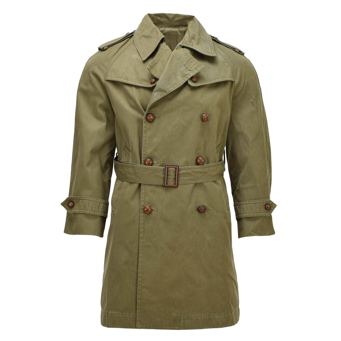 Original Spanish Military Trench Coat Gabardine Formal Field Beige