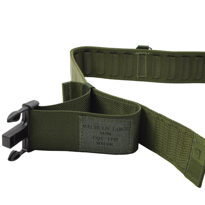 Original Danish army tactical belt olive adjustable field webbing combat NEW