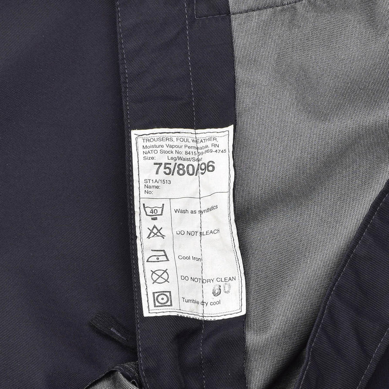 Genuine British Police rain trousers outdoor waterproof wet weather pants blue